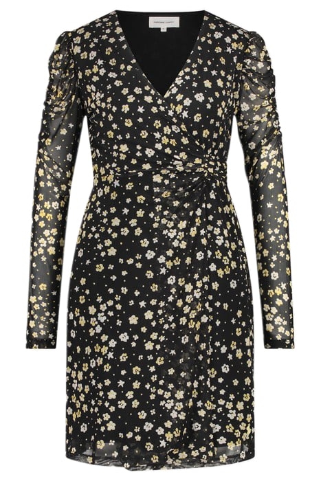 FLAKE DRESS BLACK/DIJON YELLOW 3