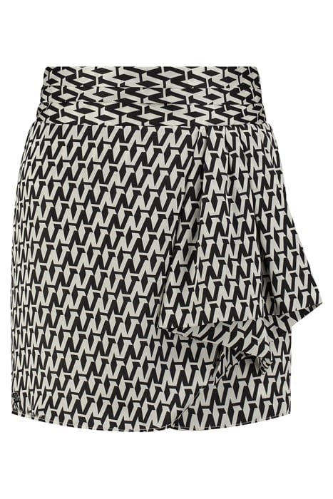ANKARA PRINTED SKIRT BLACK/STAR WHITE 1