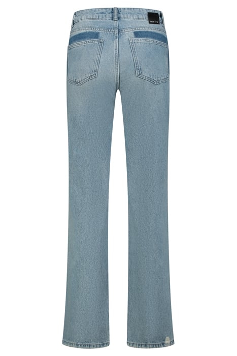 WIDE LEG DESTOYED DENIM BLUE DENIM 2