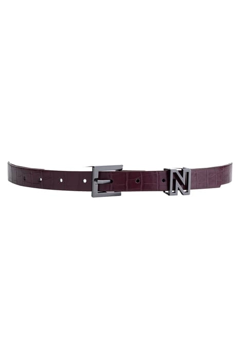 KEDY CROCO WAIST BELT DEEP RED/GUN METAL 3