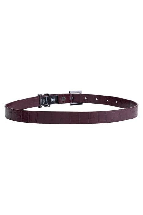 KEDY CROCO WAIST BELT DEEP RED/GUN METAL 2
