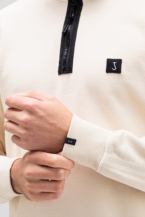 ALOIS HALF ZIP SWEAT BEIGE GREY 5