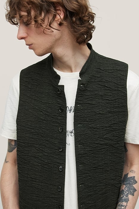 BUTTON FRONT CLOSURE VEST KELP 3