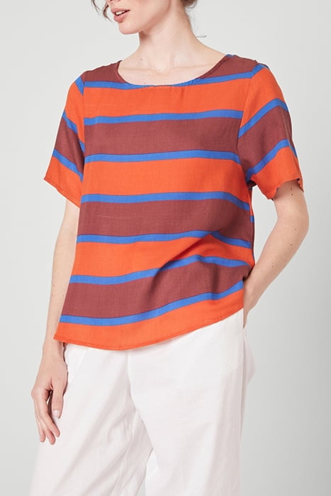 ROUND COLLAR PRINTED TOP RAYURES SPORT 1