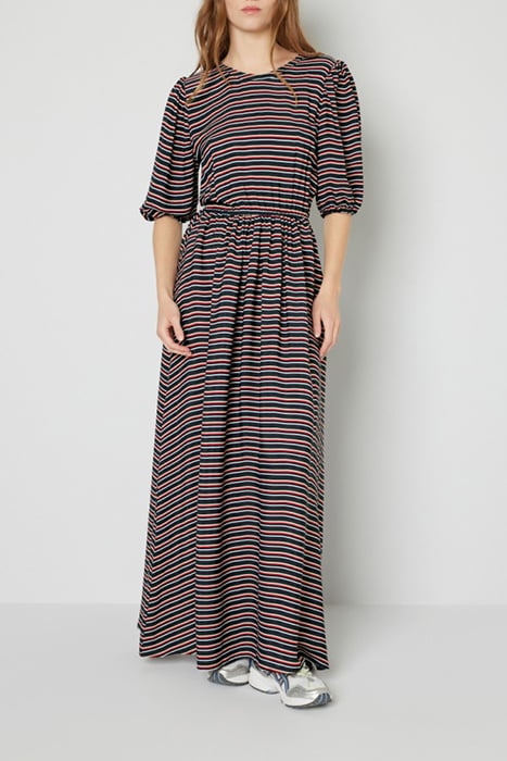 SHORT LEEVES ROUND COLLAR PRINTED DRESS ZAC 1