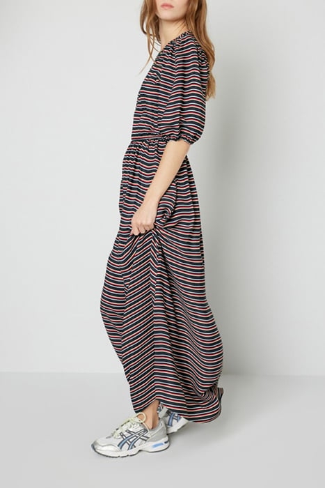 SHORT LEEVES ROUND COLLAR PRINTED DRESS ZAC 4