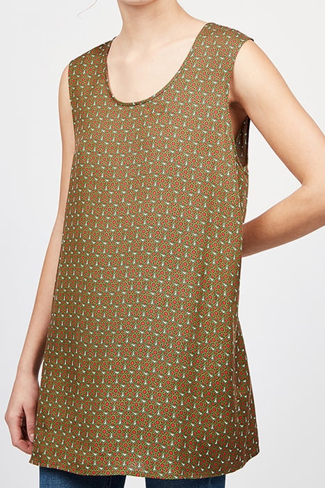 U COLLAR SLEEVELESS LONG PRINTED TOP MARTA 1