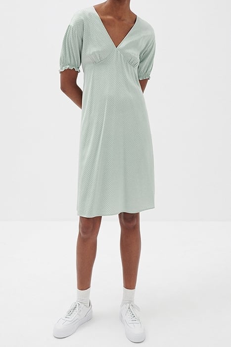 V-NECK MIDI DRESS WITH SHORT-SLEEVES GRISAILLE 2