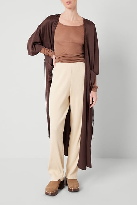 7/8 SLEEVES BELTED KIMONO JACKET CHOCOLAT 3