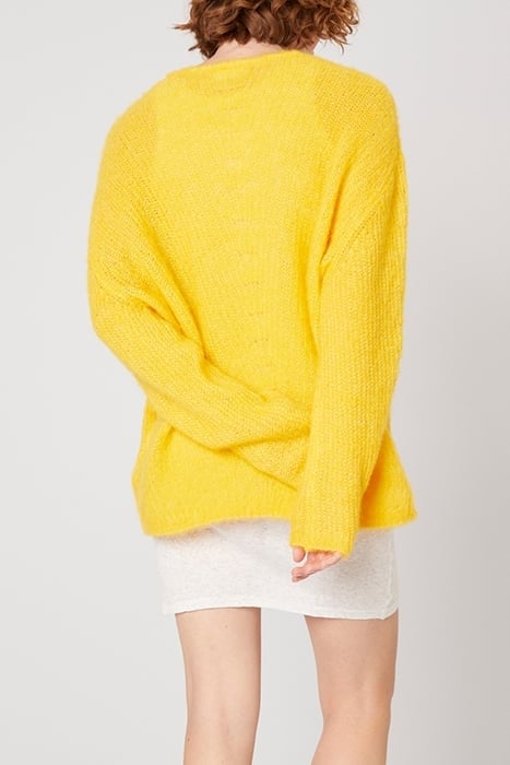 V COLLAR MID-LENGTH LOOSE SWEATER BOUTON D'OR 2
