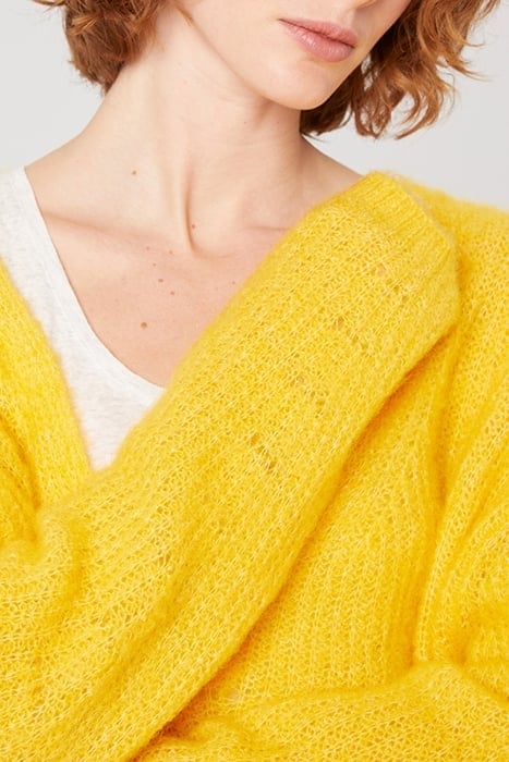 V COLLAR MID-LENGTH LOOSE SWEATER BOUTON D'OR 5