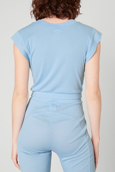 ROUND COLLAR FITTED SHORT T-SHIRT GLACIER 2