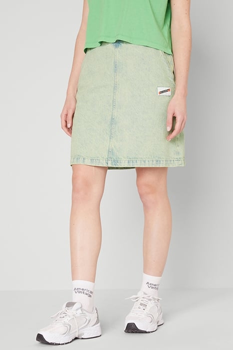 HIGH WAIST SHORT SKIRT SUR TEINTURE VERT 1