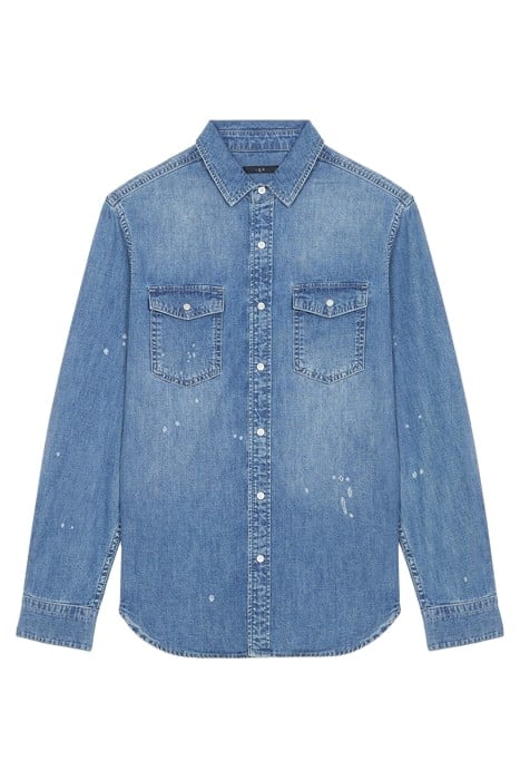 KIRO DENIM JACKET IN MID BLUE USED 4