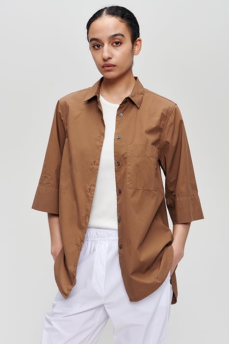 ORGANIC COTTON SHORT SLV SHIRT TAN 1