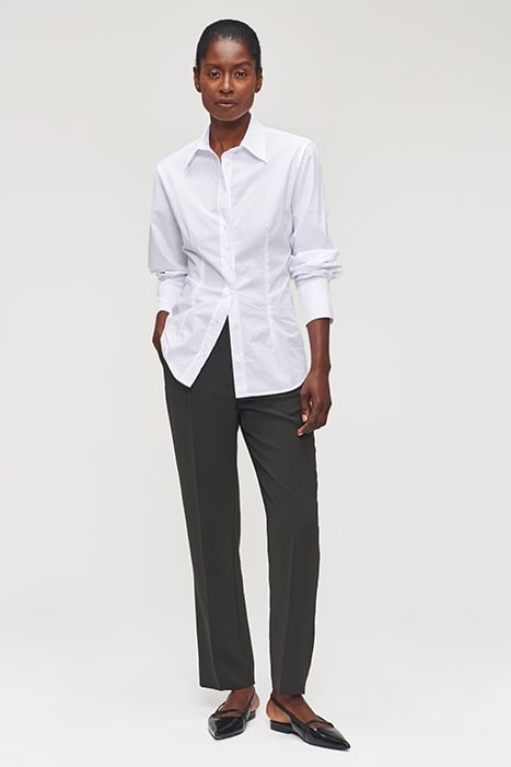ORG COTTON FITTED SHIRT WHITE 1