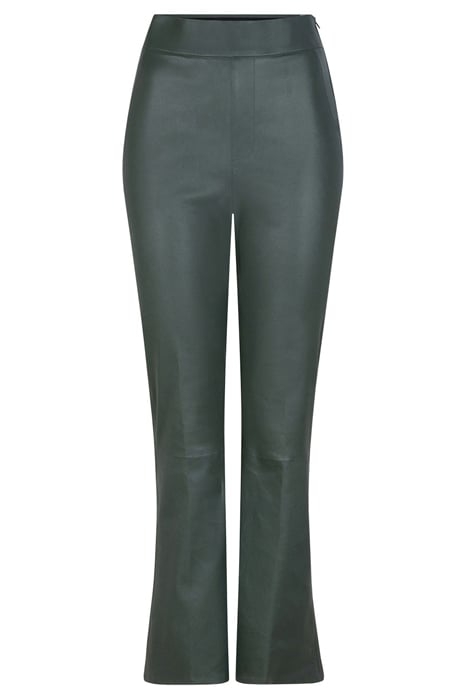 NOME CRP FLARE LEATHER PANTS GRAPHITE GREEN 3