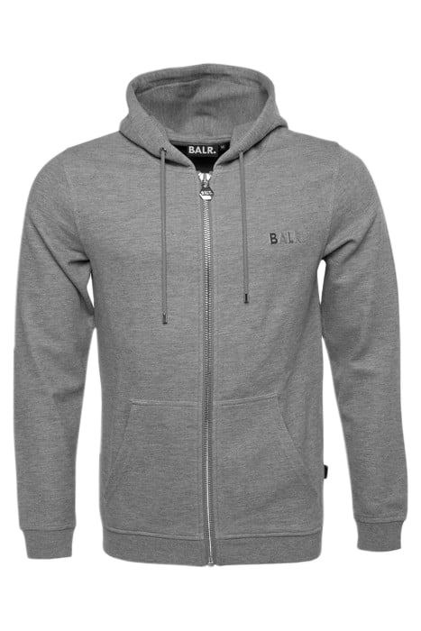 BALR. Q-SERIES STRAIGHT ZIPPED HOODIE DK GREY HEATHER 1
