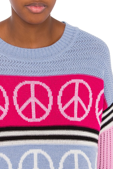 PEACE SYMBOLS WOOL BLEND SWEATER BLUE 4