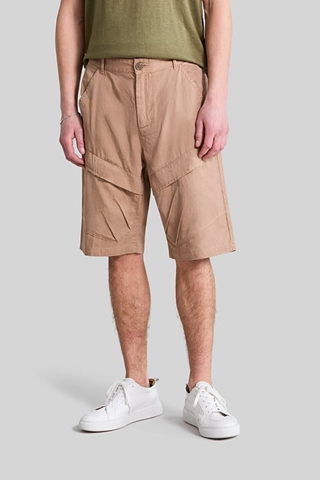 BEIGE CARGO CROPPED BERMUDA SHORTS 1