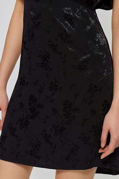 BLACK PLANT MOTIF JACQUARD STUDDED DRESS 6