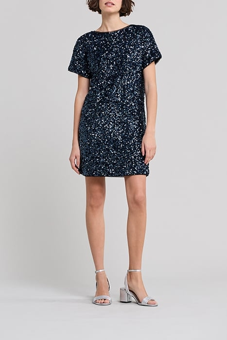 REVERSIBLE SEQUIN-EMBROIDERED BLUE DRESS 3