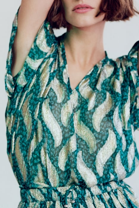 EMERALD TOP WITH GOLD LEAF PRINT 5