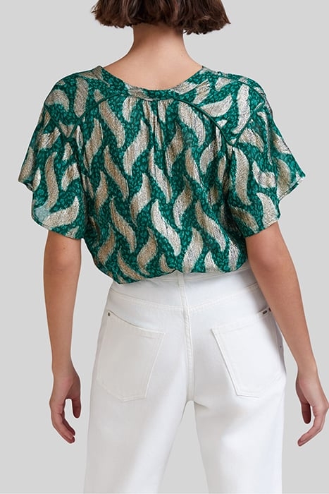 EMERALD TOP WITH GOLD LEAF PRINT 2