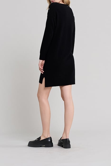 BLACK LIGHTNING HEART VISUAL KNIT SWEATER DRESS 4