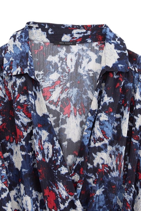 NAVY RECYCLED DRESS WITH BATIK FLOWER PRINT 6