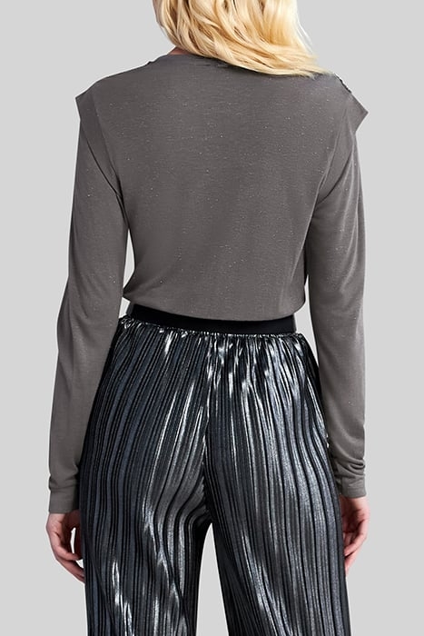 GREY T-SHIRT WITH MICROBEADS ON SHOULDERS 2