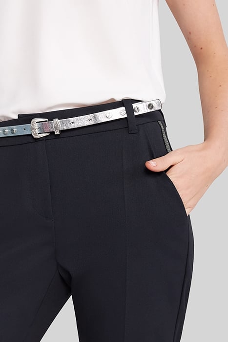 BLACK & SILVER LEATHER STUDDED DRESS BELTS 3