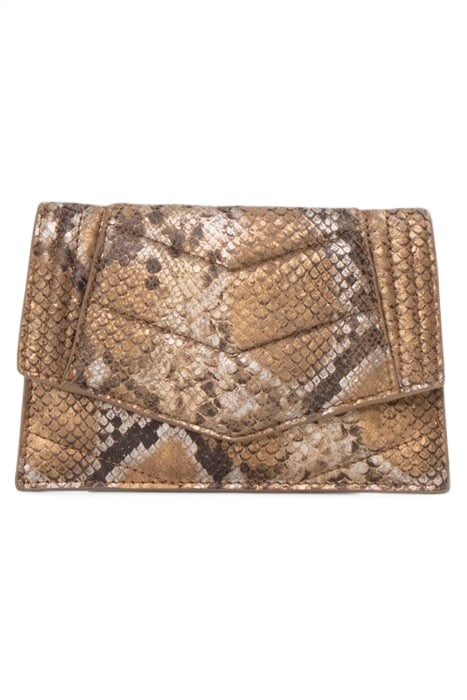 GOLD LEATHER PYTHON CARDHOLDER 1