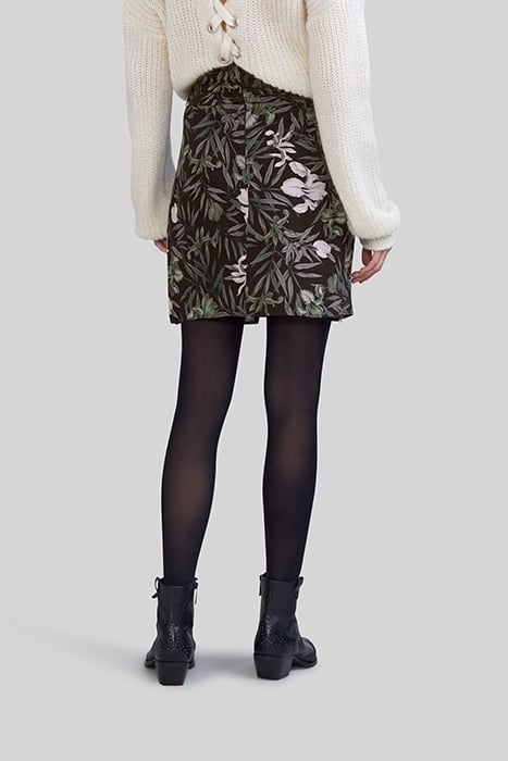 BLACK LENZING™ ECOVERO™ ORCHID PRINT SHORT SKIRT 2