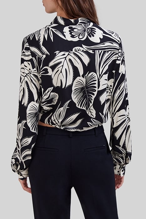 BLACK SHIRT WITH TROPICAL PRINT 2