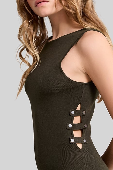 KHAKI KNITTED BODYCON DRESS 3