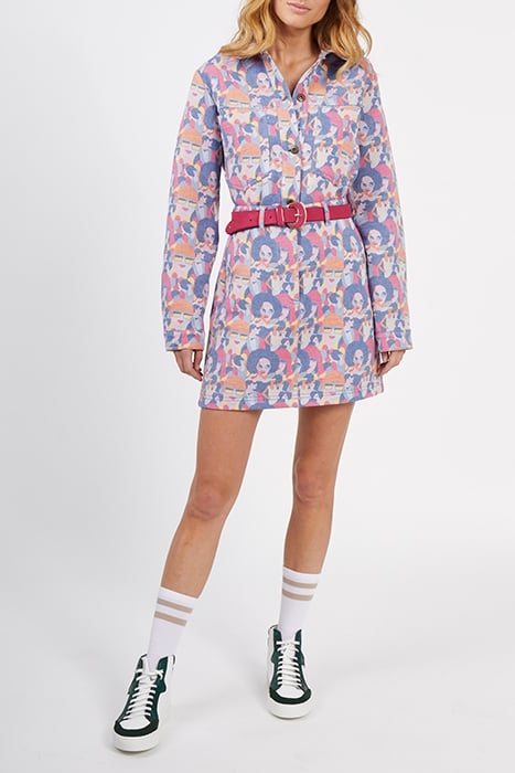 ROYAL BLUE SHORT SKIRT WITH WOMEN MOTIF JACQUARD 2