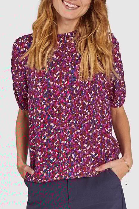 DARK RED TACHIST PRINT TOP 1