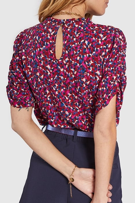 DARK RED TACHIST PRINT TOP 2