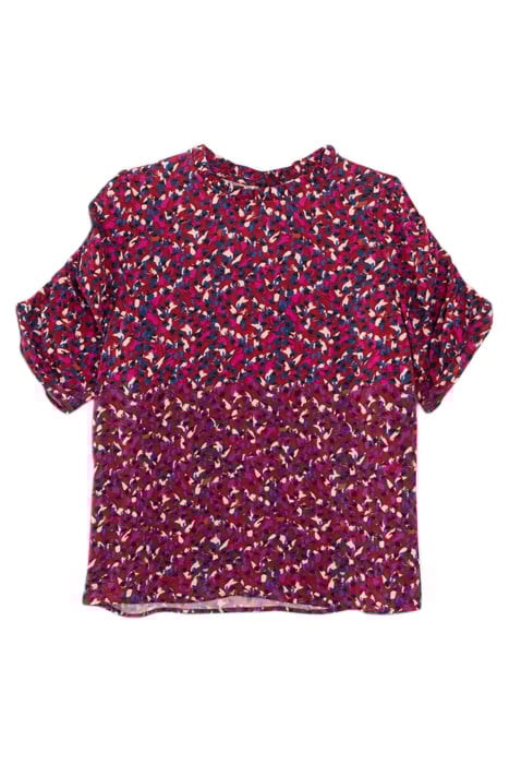 DARK RED TACHIST PRINT TOP 3