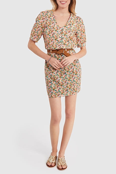 SALMON PINK FLORAL PRINT DRESS 3