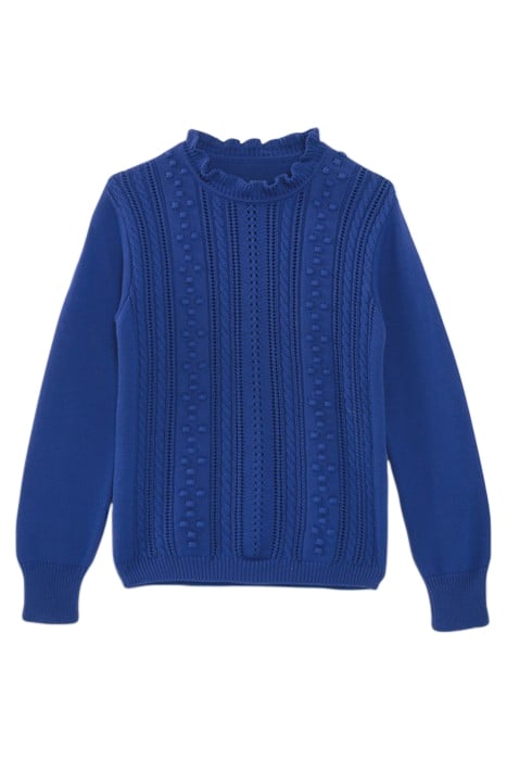 ELECTRIC BLUE DECORATIVE KNIT SWEATER 2