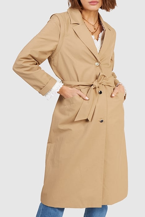BEIGE TRENCH COAT WITH DETACHABLE SLEEVES 1