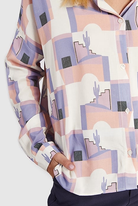 ECRU SHIRT WITH CACTUS ARTY MOTIF 6