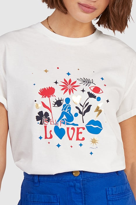 T-SHIRT WITH ARTY WOMAN IMAGE AND SLOGAN 5