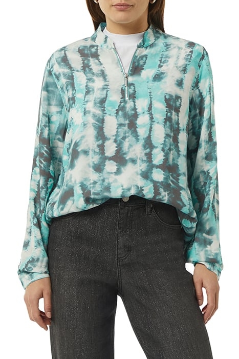 COMMA BLOUSES BLUE-GREEN AOP 1