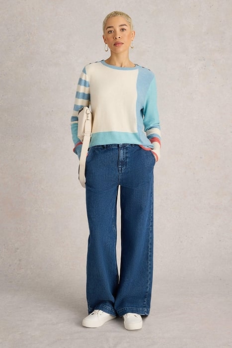 EMMA COLOURBLOCK JUMPER BLUE MULTI 1