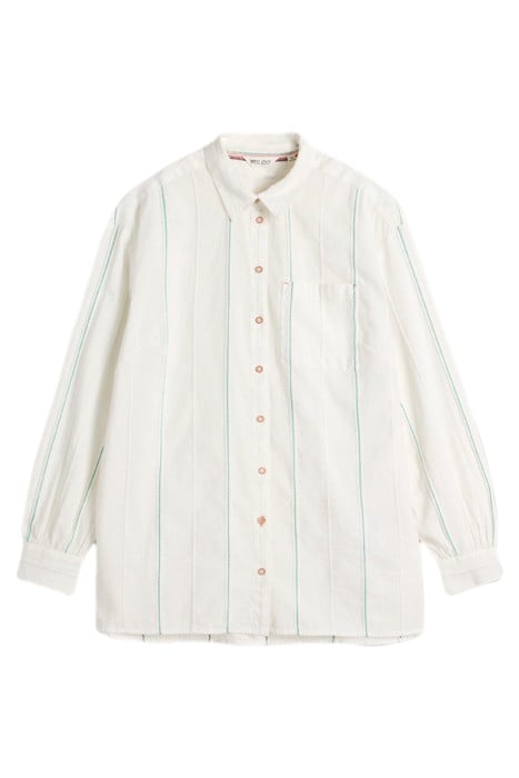 LAUREL LONGLINE COTTON SHIRT IVORY MULTI 3