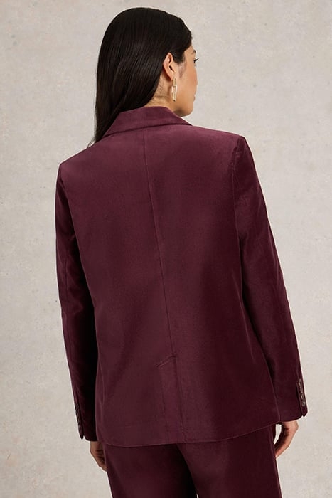 EVELYN VELVET BLAZER DARK PLUM 2