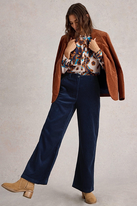 BELLE CORD WIDE LEG TROUSER DARK NAVY 4